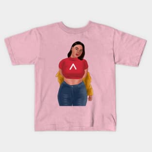 Beautiful lady Digital Art Illustration Kids T-Shirt